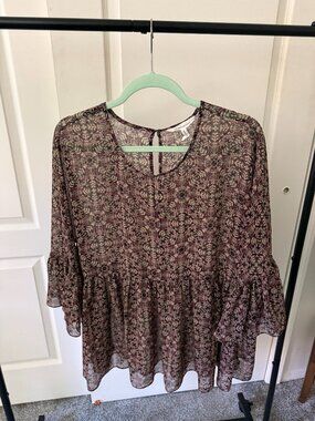 BCBGeneration Boho Peplum Blouse Large